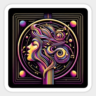 Multicolor digital art: an explosion of creativity. Sticker